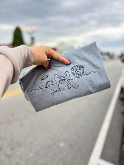 Game Day Line Art Embroidery