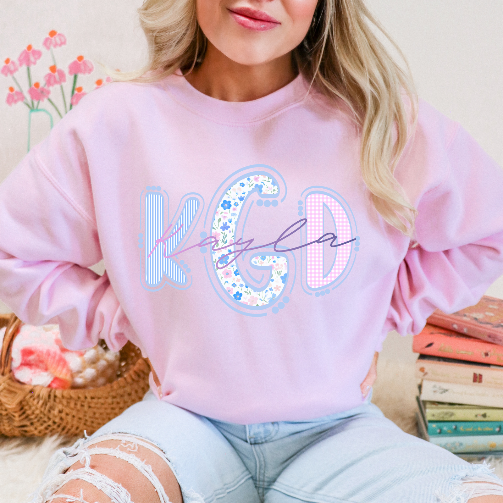 Preppy Grandmillennial  - Custom Monogram Transfer