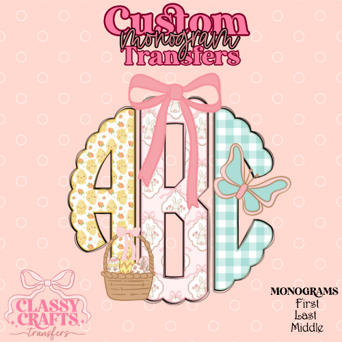 Preppy Easter - Custom Monogram Transfer