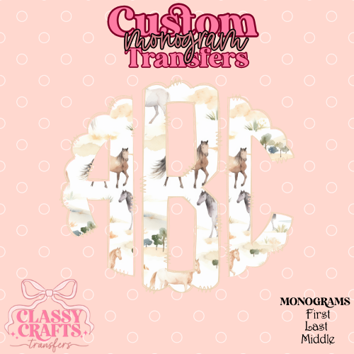 Wild Horses - Custom Monogram Transfer