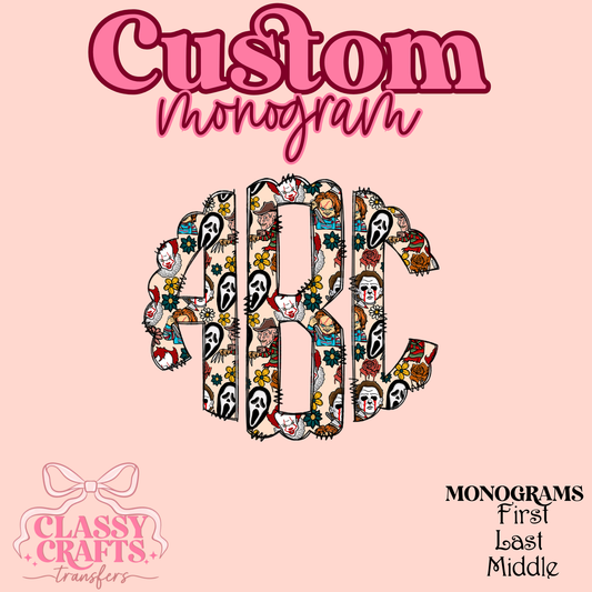 Horror Guys - Custom Monogram Transfer