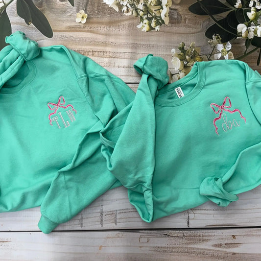 ???? Preppy Monogrammed Embroidered ???? Crewneck Sweatshirt