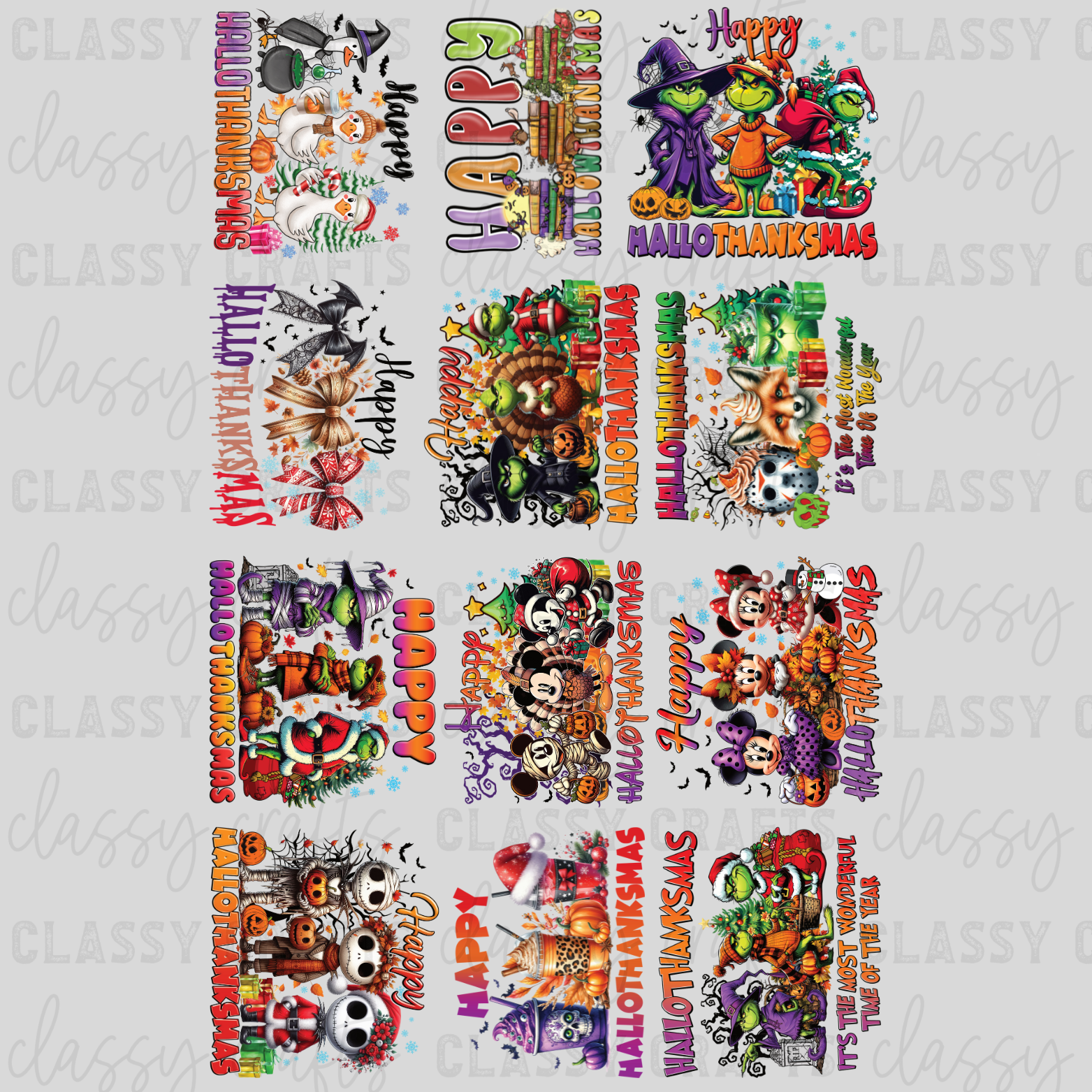 Happy Hallothankmas - 30x48 - PREMADE GANG SHEET