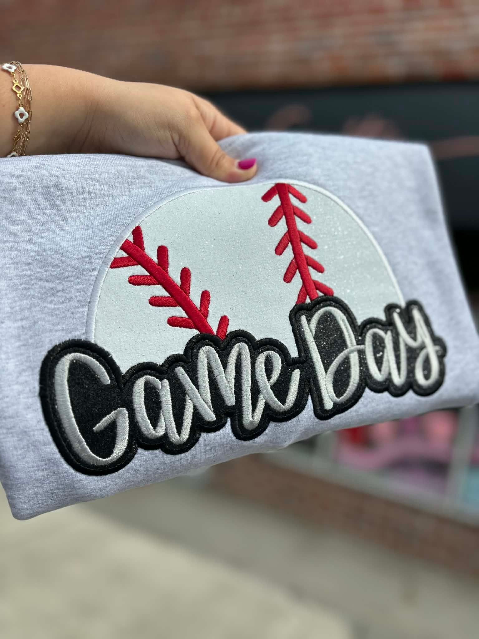 Game Day Glitter Applique Embroidery