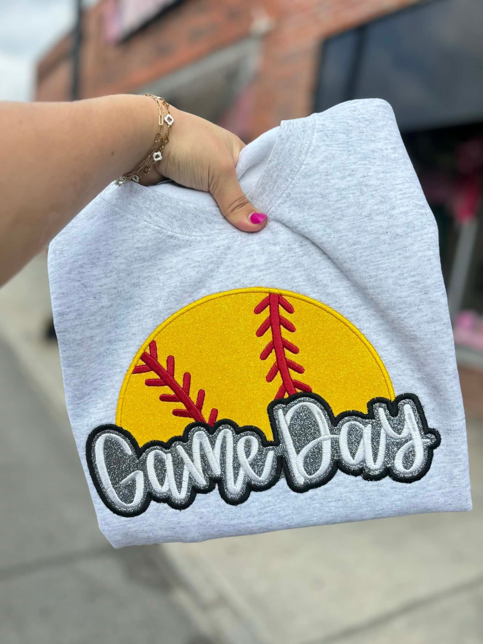 Game Day Glitter Applique Embroidery