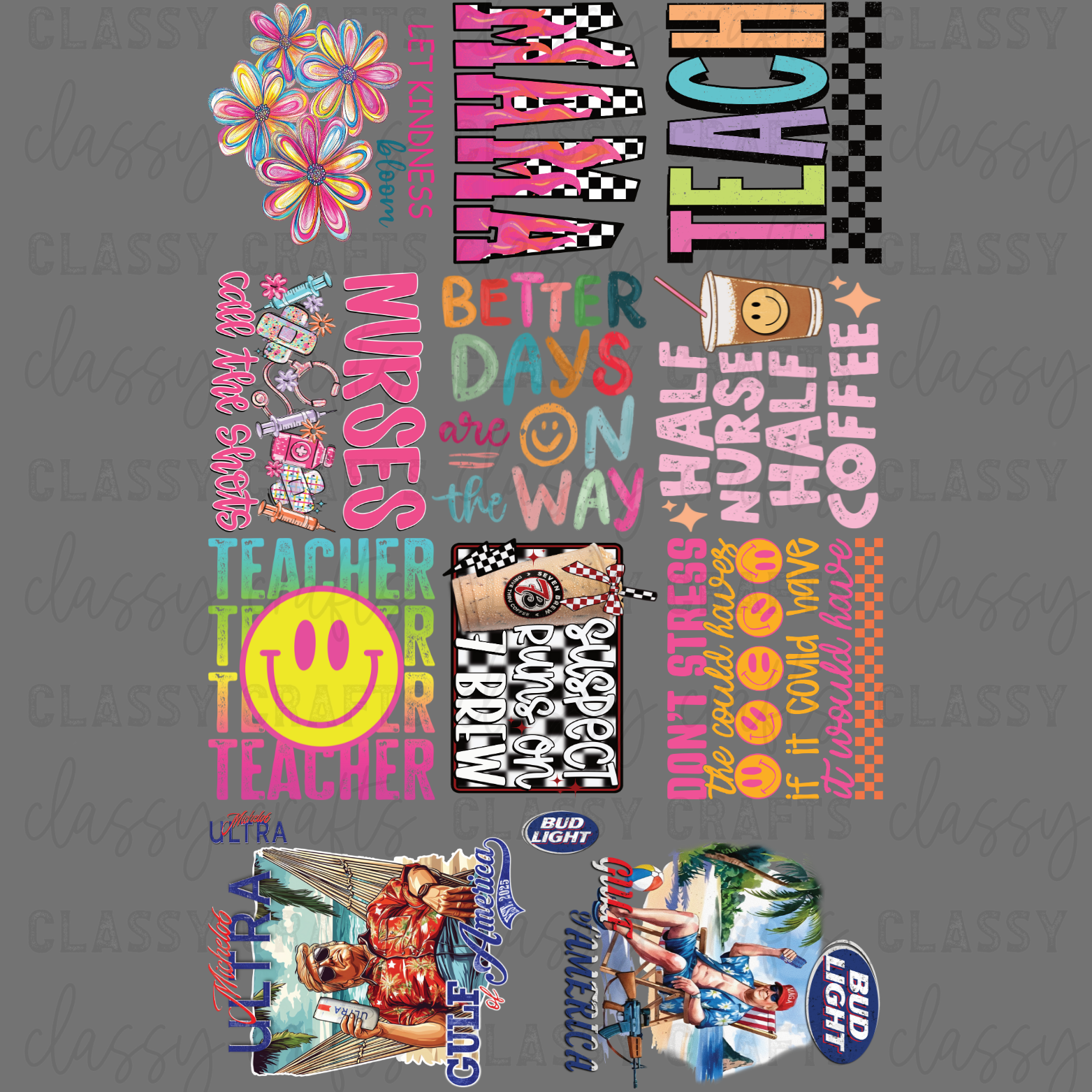Don't Stress Misc - 30x48 - PREMADE GANG SHEET