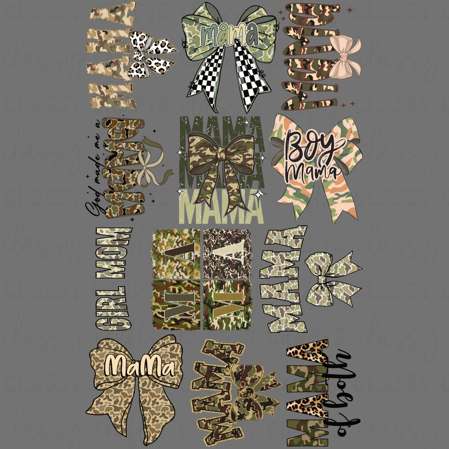 Camo Mama - 30x48 - PREMADE GANG SHEET