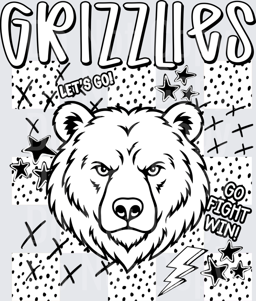 Grizzlies Dotties And Doodles (DTF)