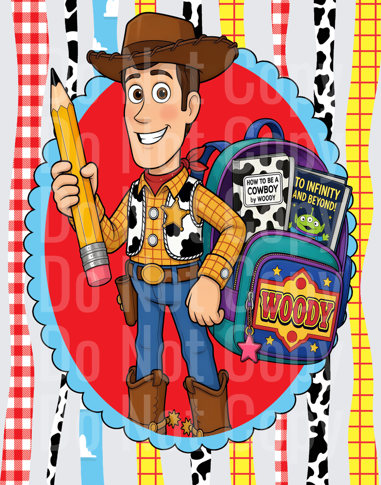 Cowboy Sheriff Toy Doll Back to School Pencil Backpack (DTF)