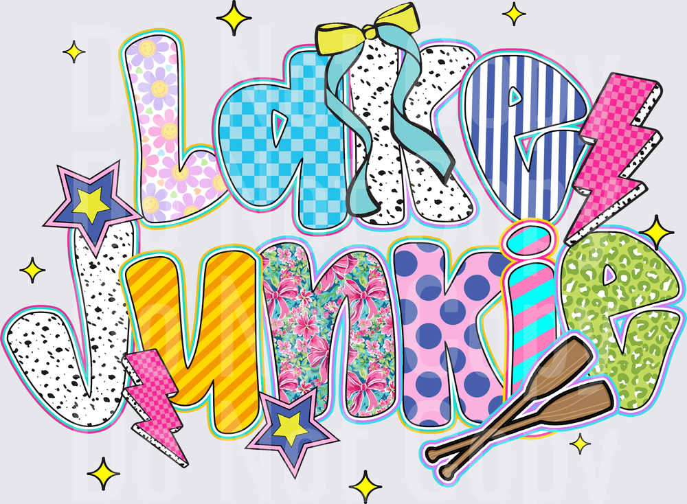 Look At Me Slay Retro Colorful Letters with Lightning Bolts and Stars (DTF)