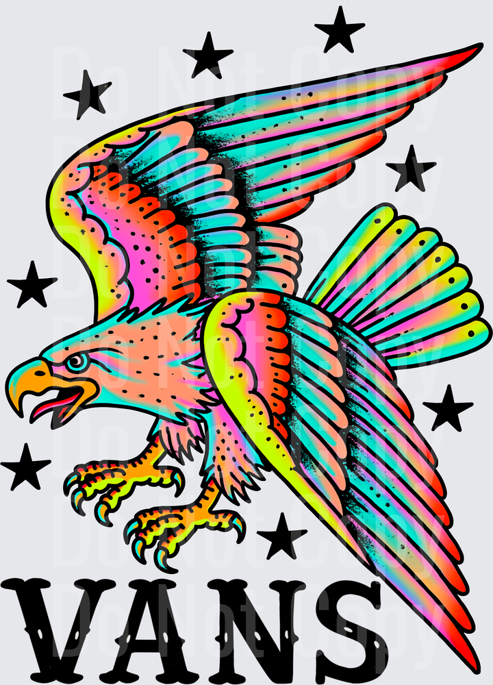 Colorful Logo Bird Black (DTF)