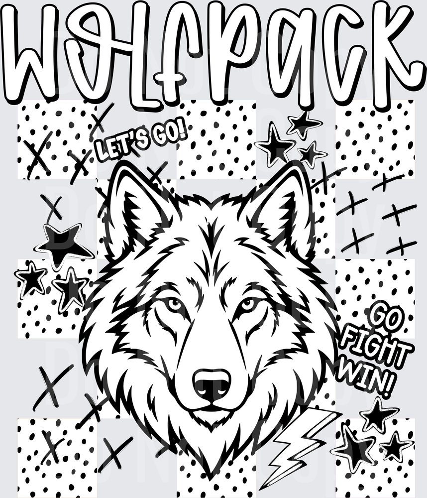 Wolfpack Dotties And Doodles (DTF)