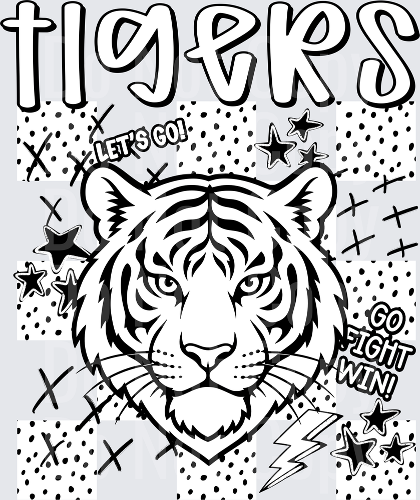 Tigers Dotties And Doodles (DTF)