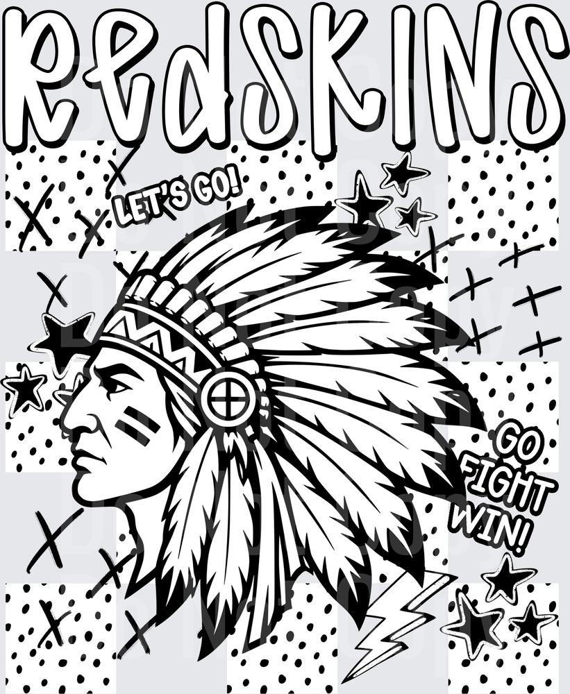 Redskins Dotties And Doodles (DTF)
