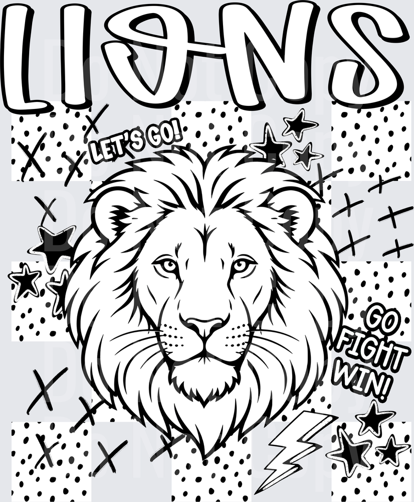 Lions Dotties And Doodles (DTF)