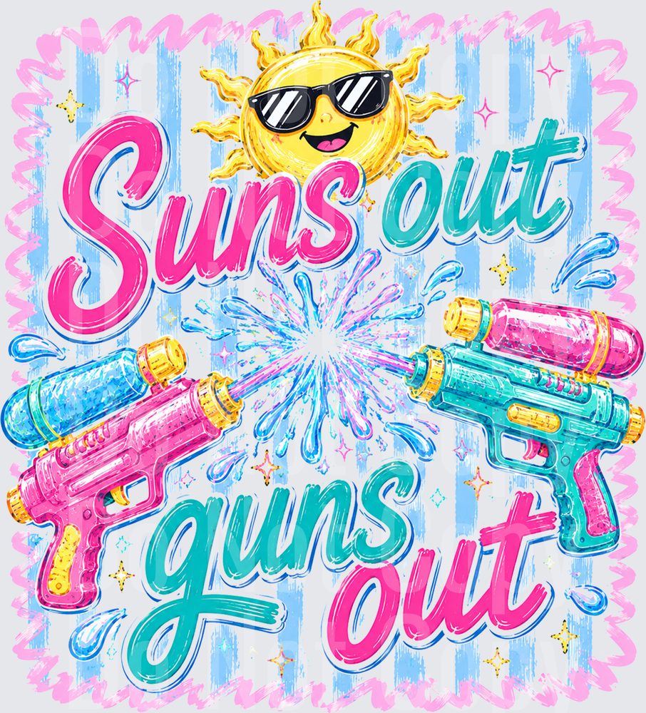 Suns Out Guns Out Water Guns Summer Sun Sunglasses (DTF)