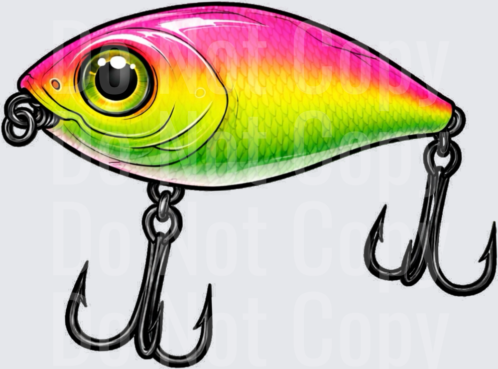 Rainbow Gradient Fishing Lure with Treble Hooks - DTF