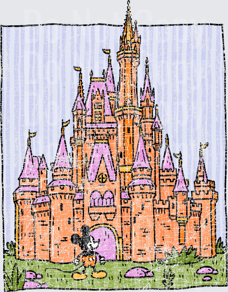 Vintage Distressed Fairy Tale Castle (DTF)
