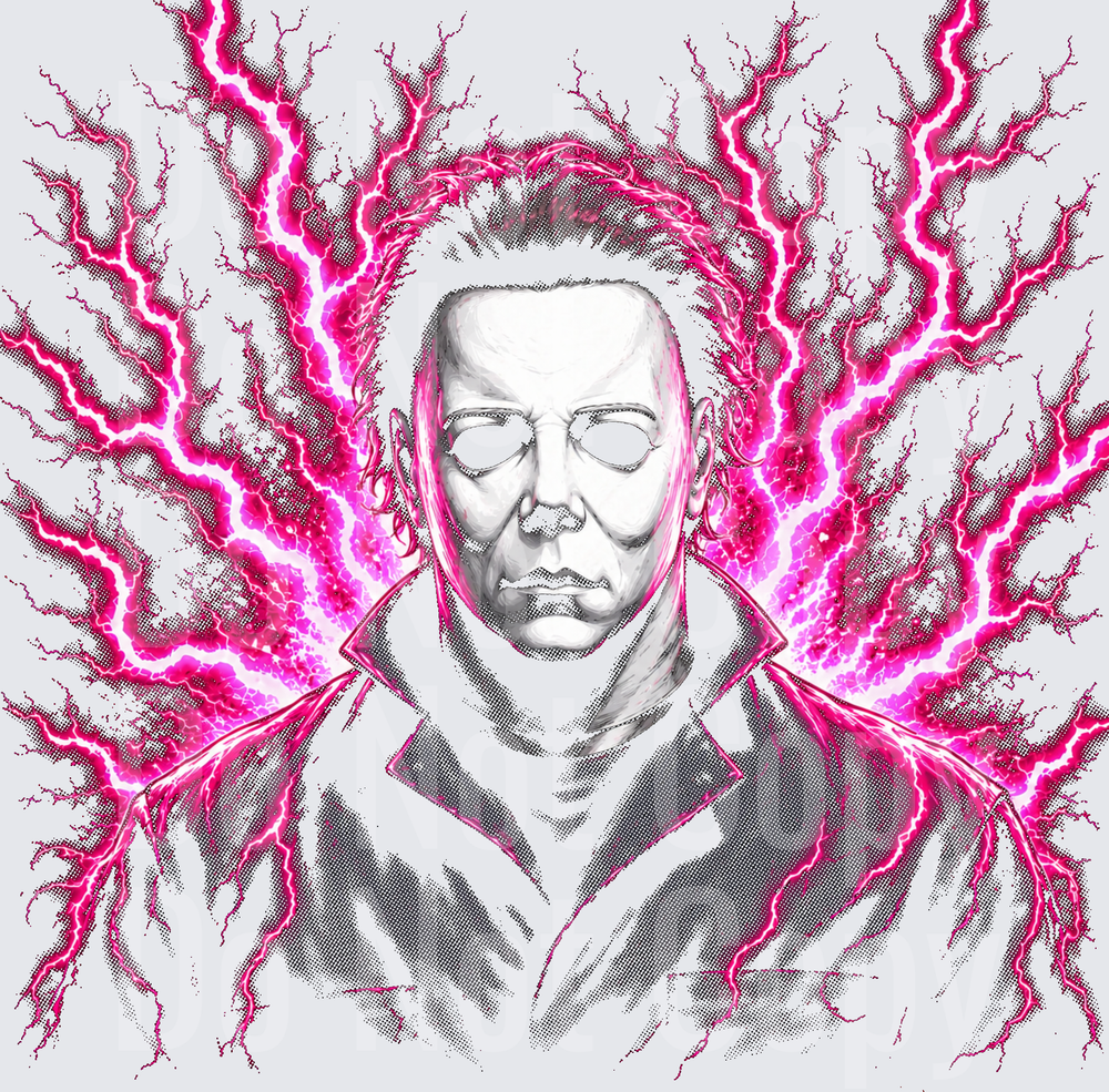 michael pink halftone (DTF)