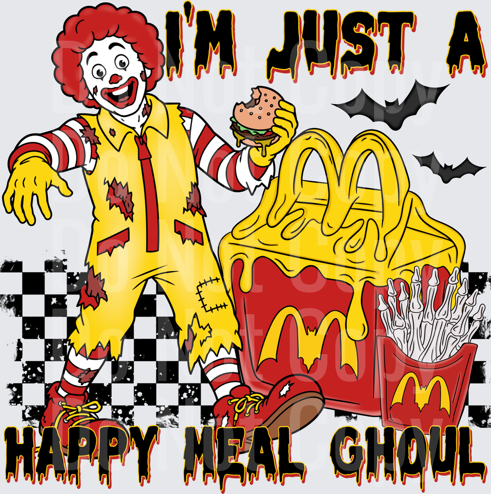 Zombie Fast Food Clown Happy Meal Ghoul Halloween (DTF)