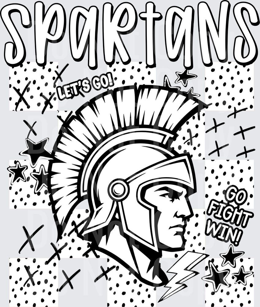 Spartans Dotties And Doodles (DTF)
