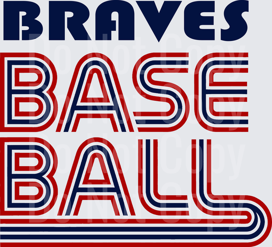 Baseball Retro Typography Design Red White Blue