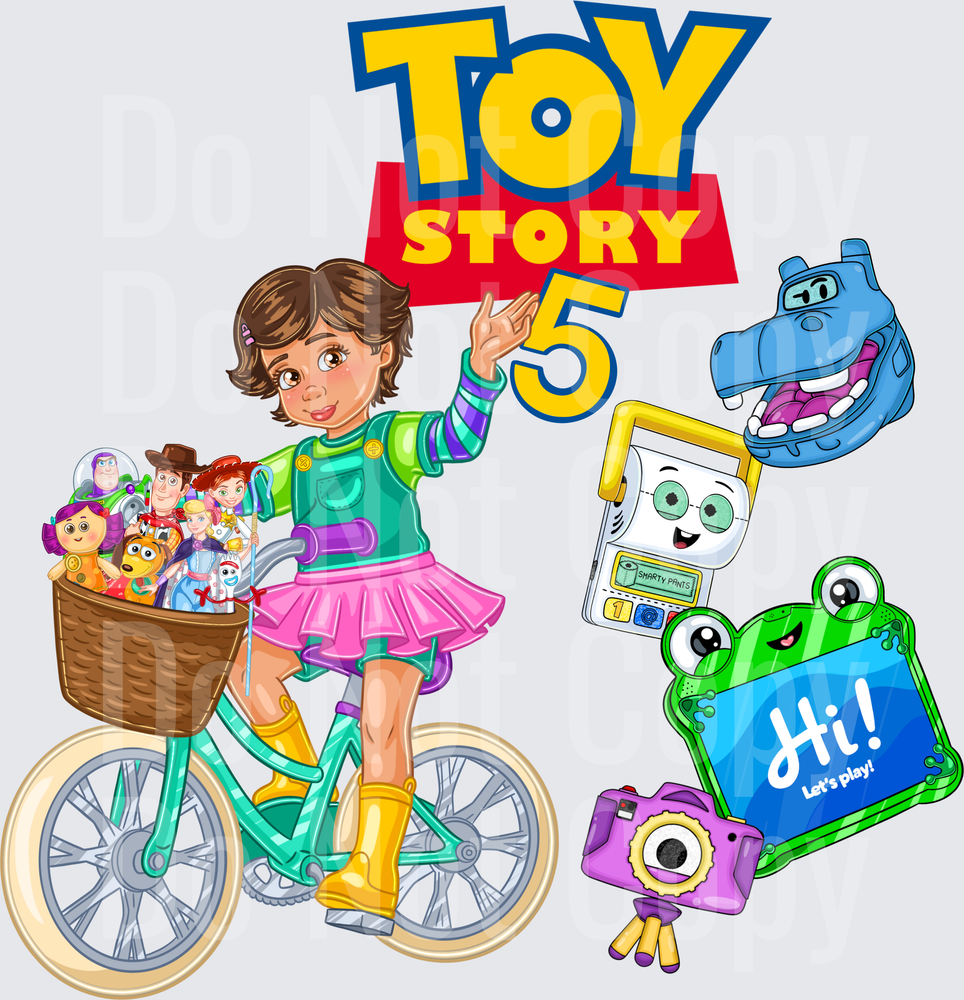 Animated Girl on Bike with Toy Friends and New Playmates (DTF)