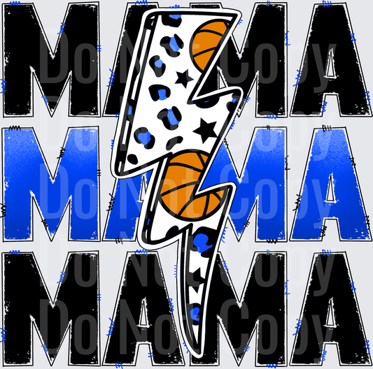 Basketball Lightning Bolt Mama Repeated Pattern Design - DTF