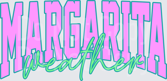 Margarita Vibes Pink and Teal Lettering Design ( DTF)