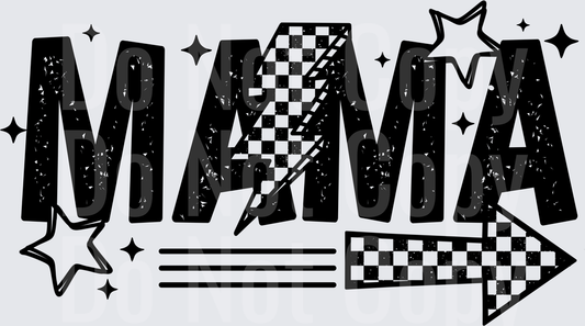 MAMA with Checkered Flag Racing Arrow and Stars - DTF