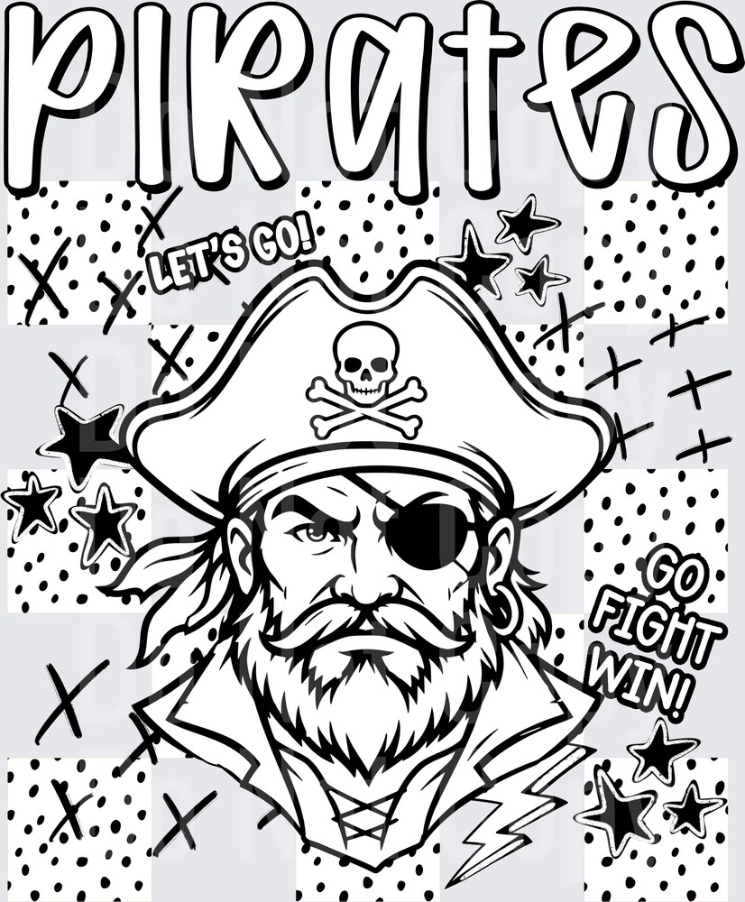 Pirates Dotties And Doodles (DTF)