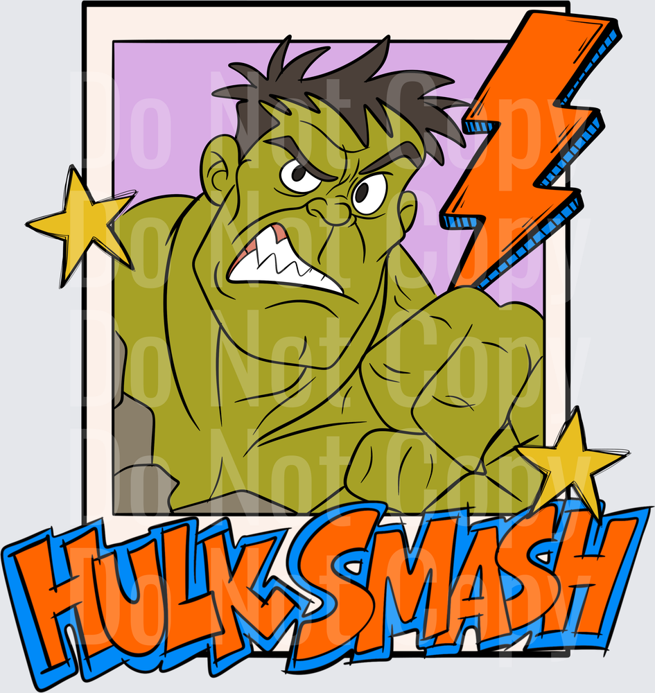 Angry Green Giant Fist Punch Comic Style Bold Text (DTF)