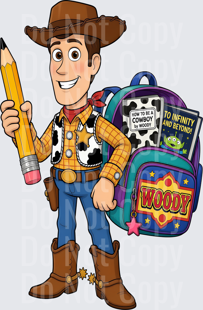 Cowboy Sheriff Toy Doll Back to School Pencil Backpack (DTF)