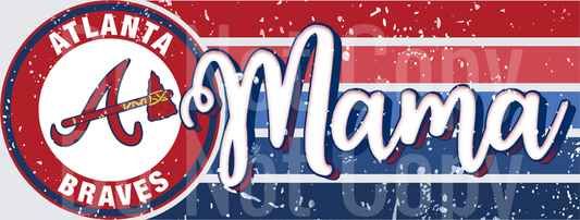 Baseball Team Mama Vintage Distressed Red White Blue Design - DTF