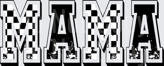 mama black checkered