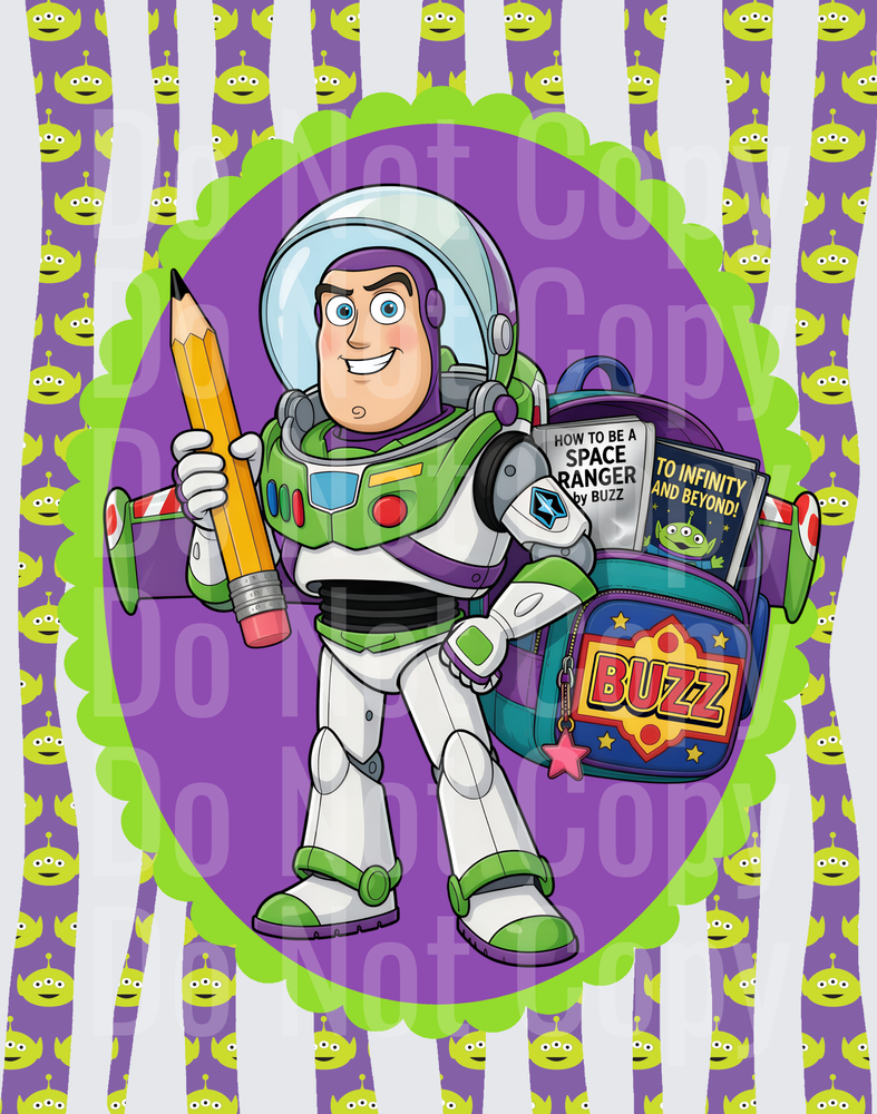 Space Ranger Back to School Pencil and Backpack (DTF)