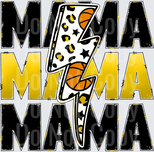 Basketball Lightning Bolt Mama Sports Mom Design - DTF
