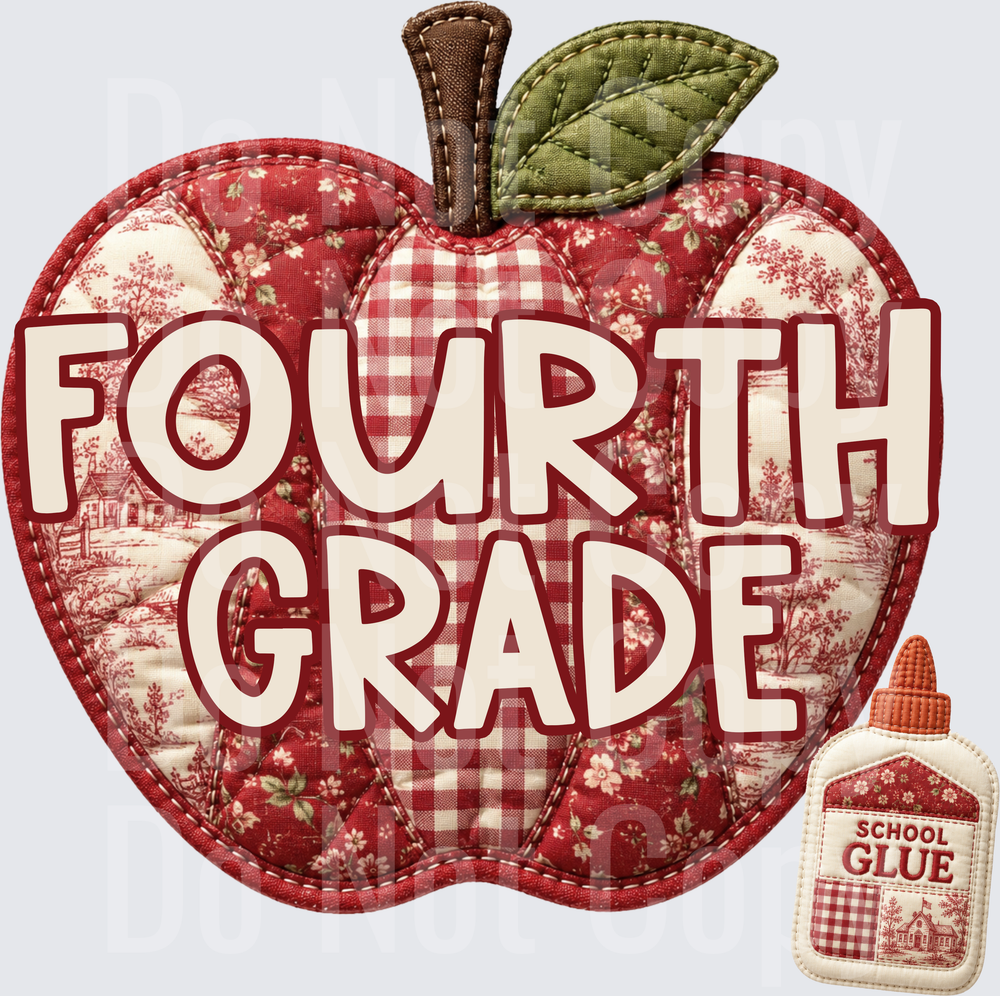 fourth grade apple (DTF)