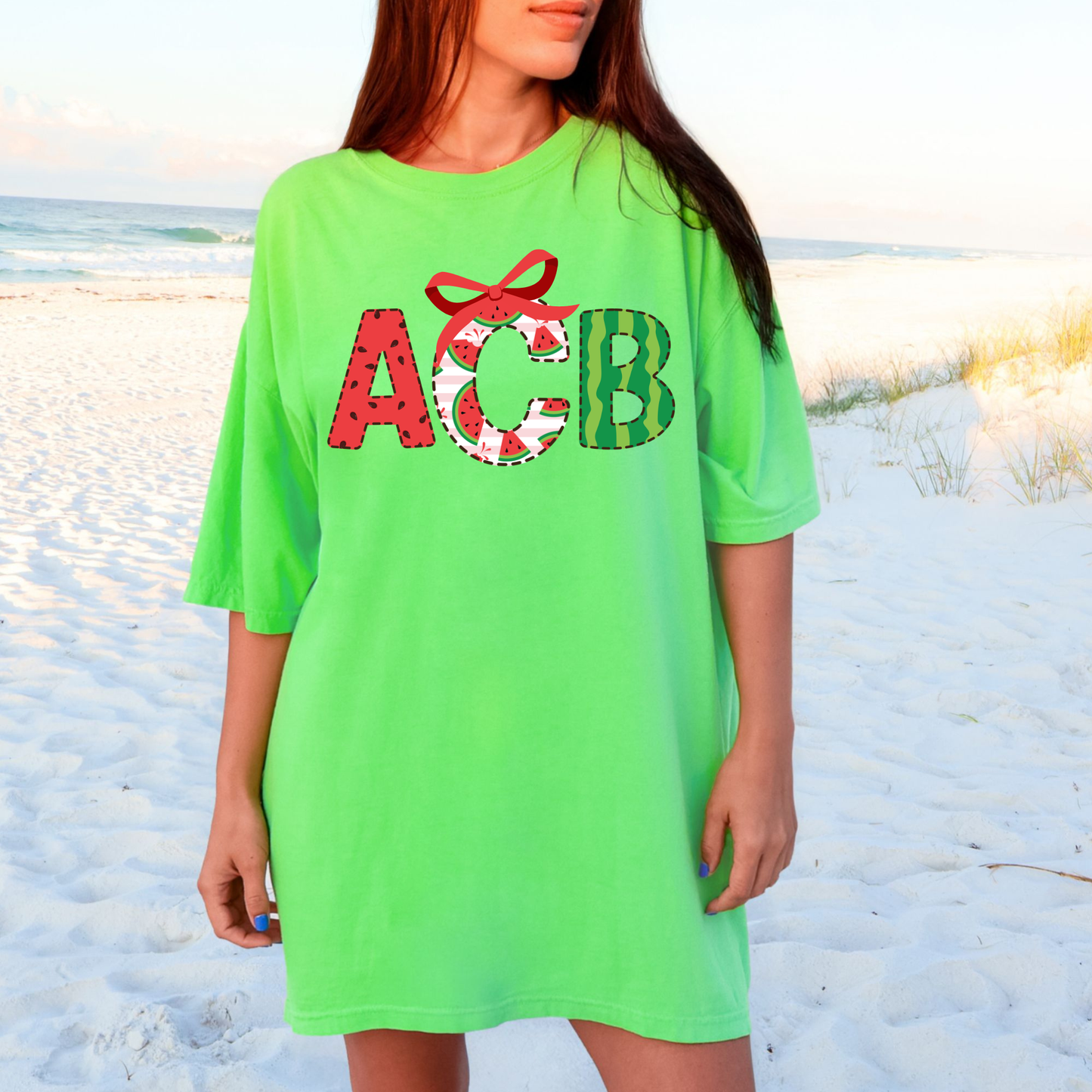 Watermelon Stripe - Custom Monogram Transfer