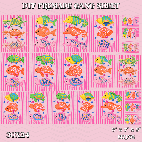 Youth Preppy Stripped Summer - 30x24 -  PREMADE GANG SHEET