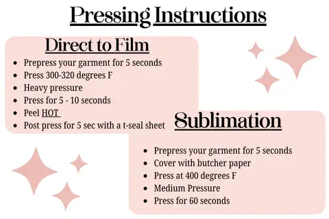 Pressing Instructions